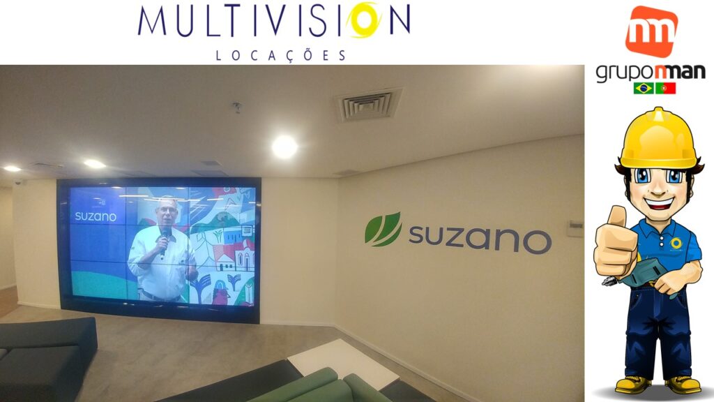  Locação de Video Wall TOUCH SCREEN ALUGUEL DE VIDEOWALL TOUCH SCREEN Multivision Locações Projeto Suzano Papel e Celulose