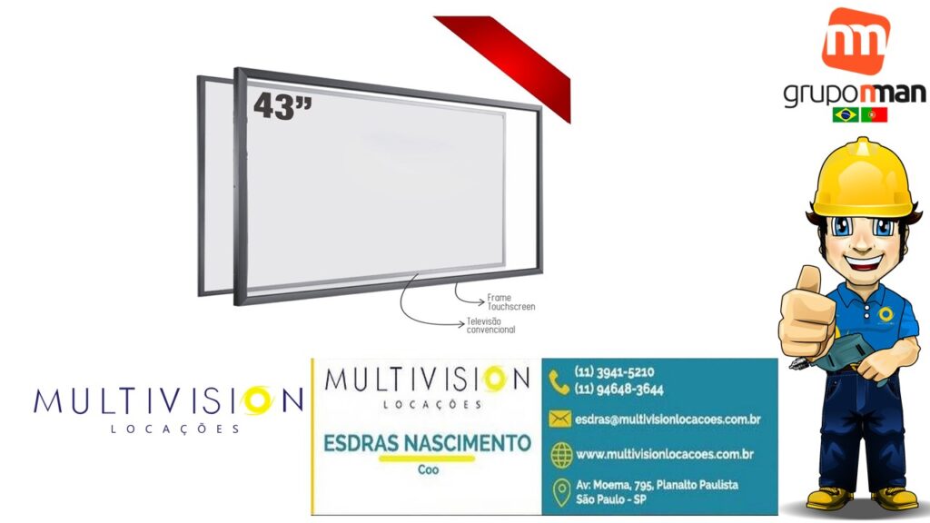 aluguel e venda Moldura Touch Screen 55"