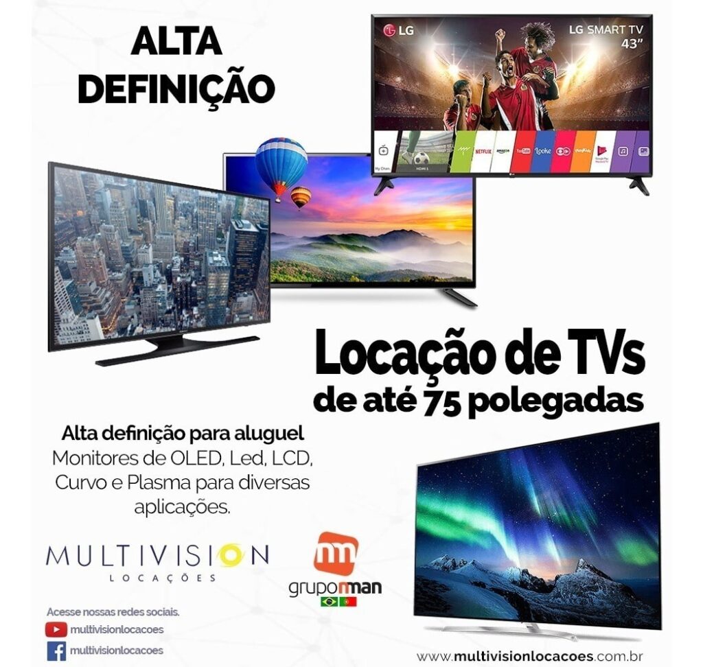 Locação  de TVS SMART TV 32”ATE 86”POLEGADA no Bairro‎ Alto de Pinheiros‎ -SP